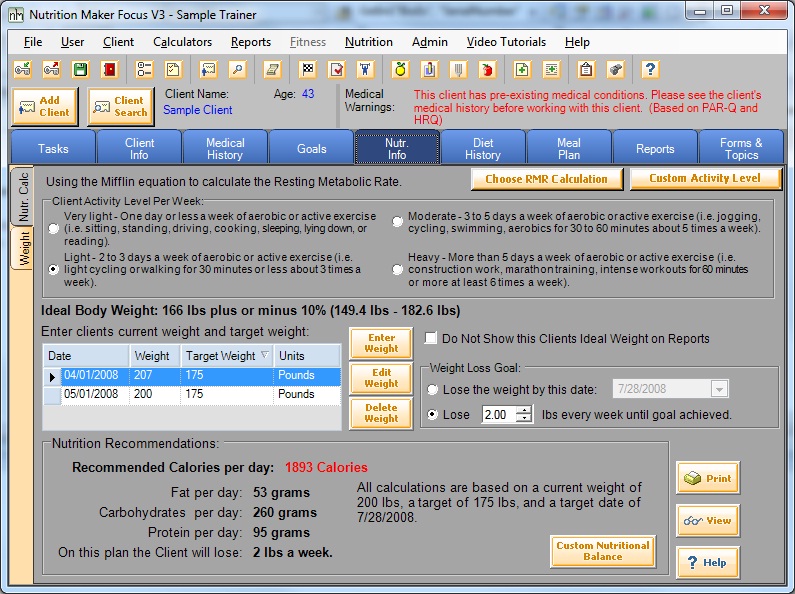 Nutrition Maker Focus Screen Shot 1